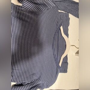 Brandy Melville Navy and White Striped Long Sleeve Tee